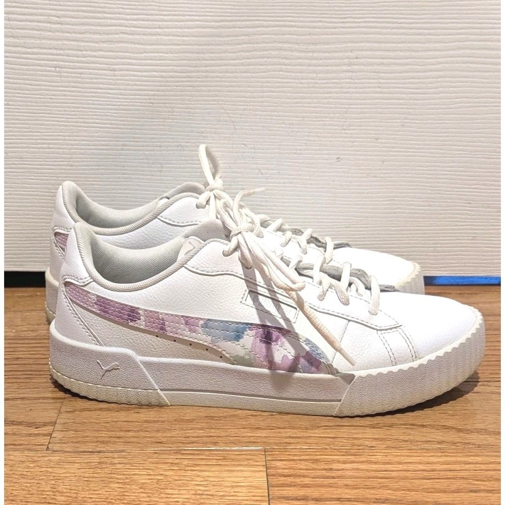 Pastel Watercolor Platform Sneaker Puma Size 8.5 Carina White‎ Tie Dye SoftFoam